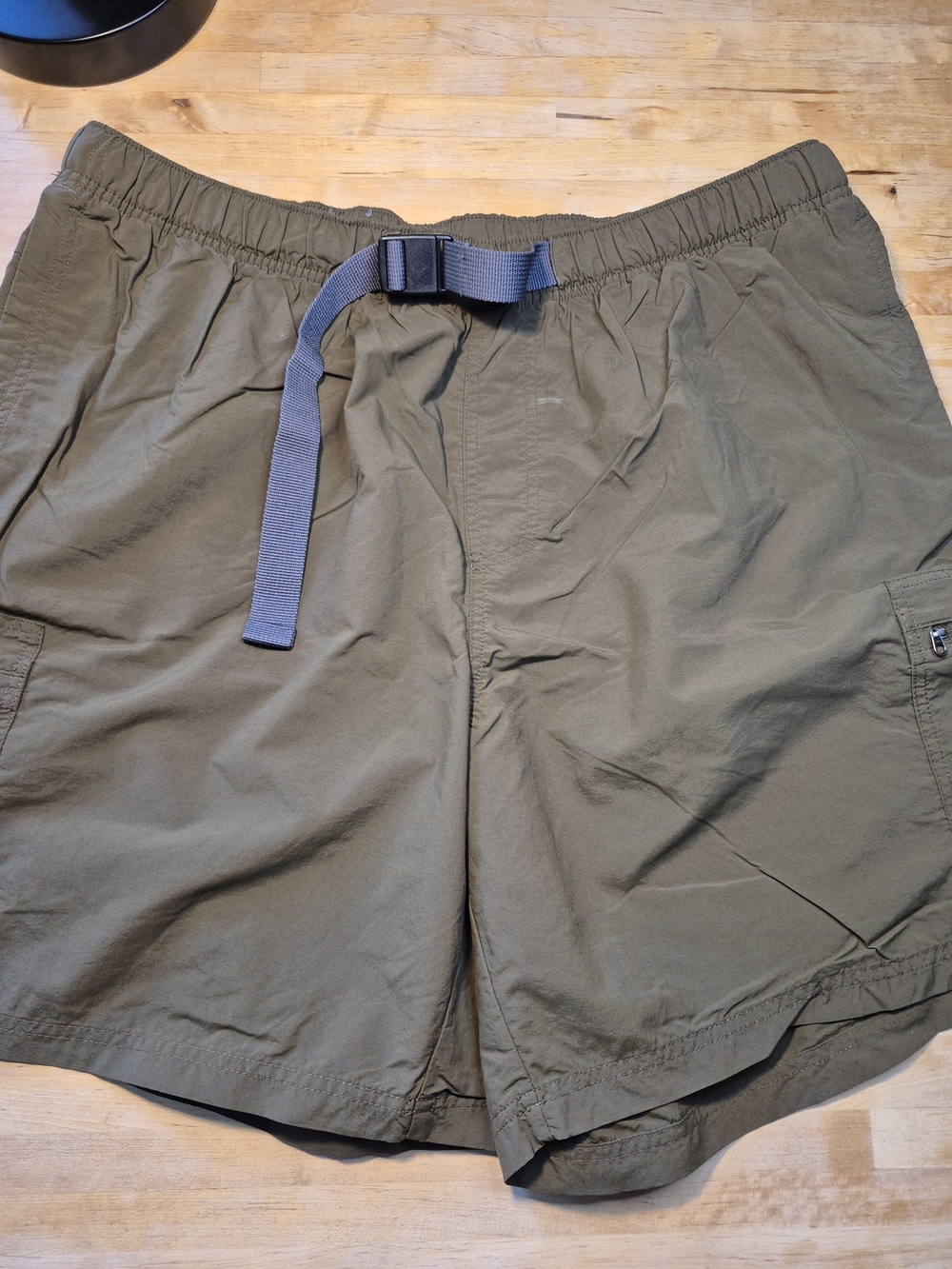 Columbia Olive Green Hybrid Shorts with Web Belt